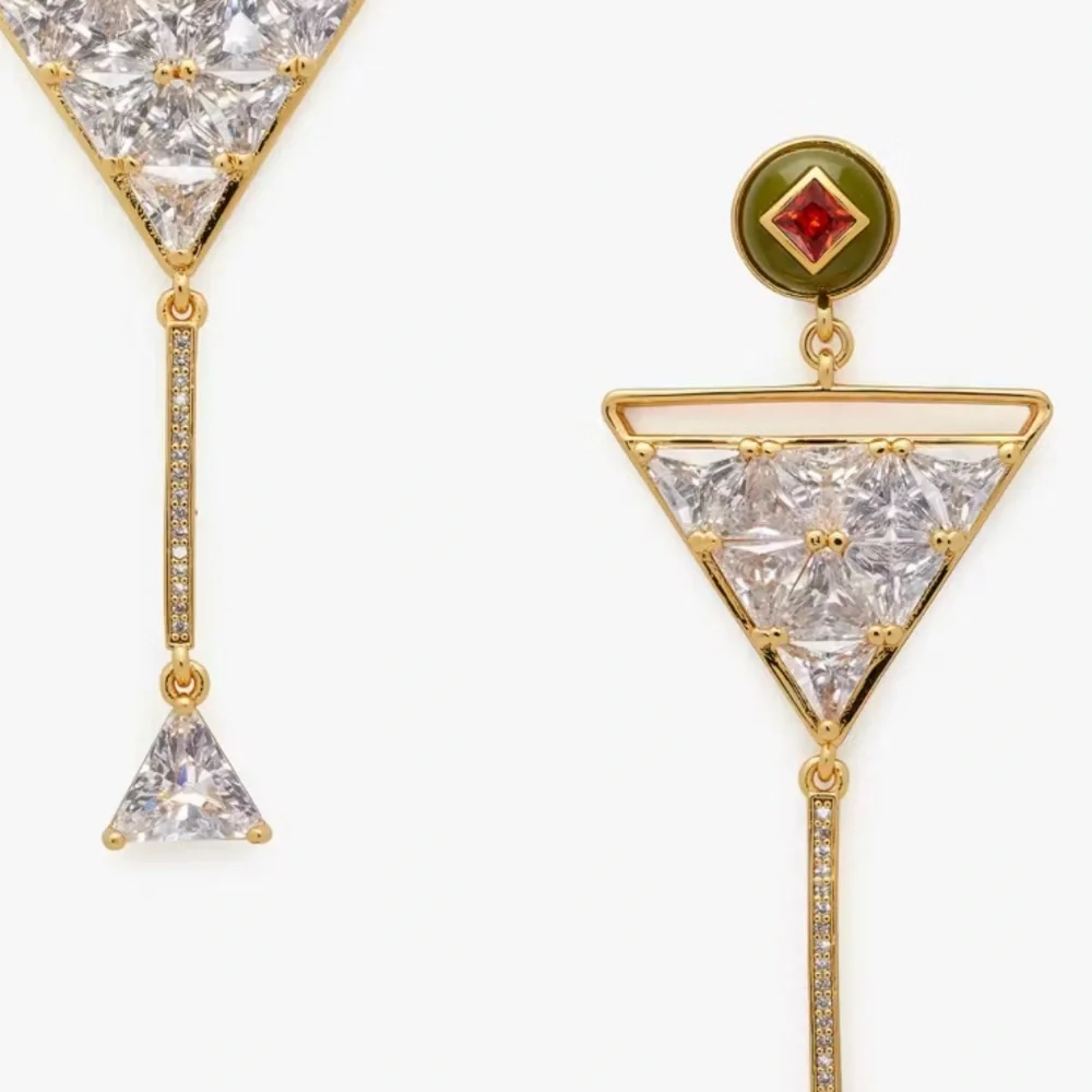 RARE  Kate spade Olive🫒🍸Shaken or Stirred Martini Statement Earrings